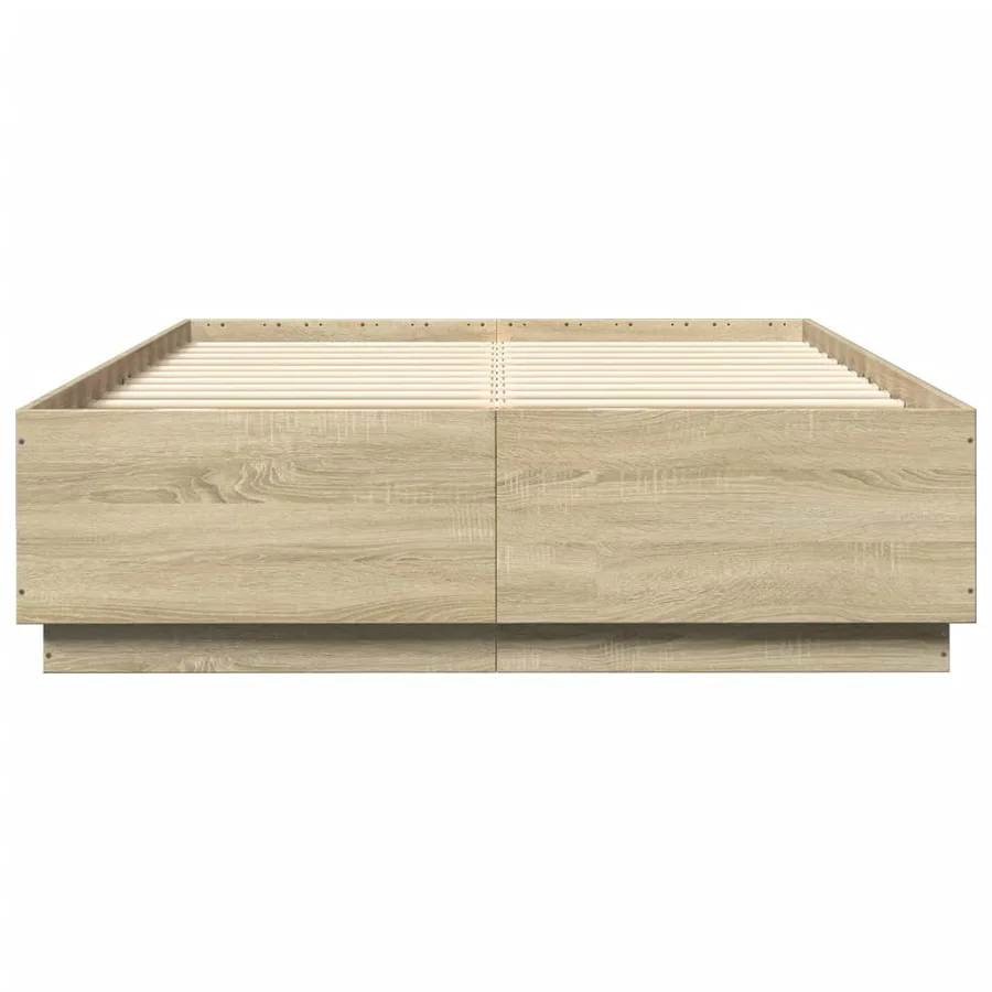 Cadre de lit avec LED sans matelas chêne sonoma 140x200 cm - 5