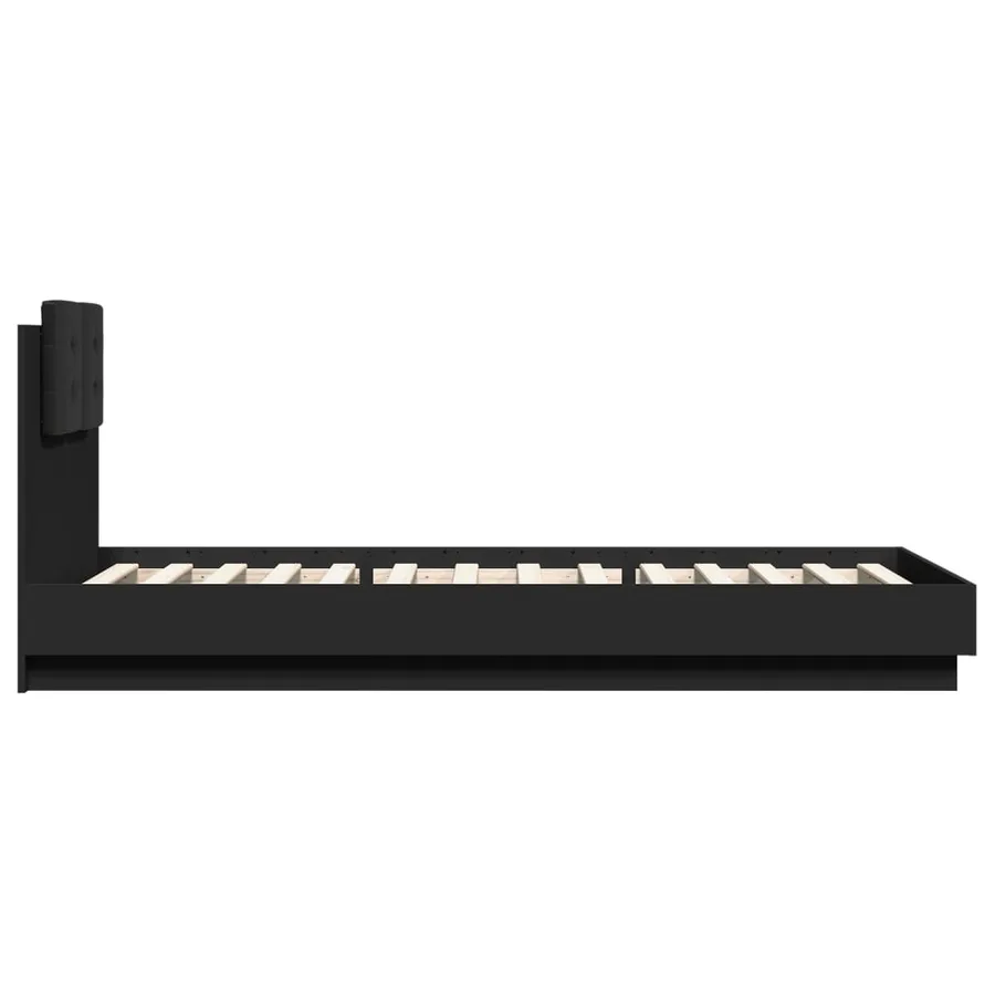 Cadre de lit sans matelas noir 100x200 cm - 5