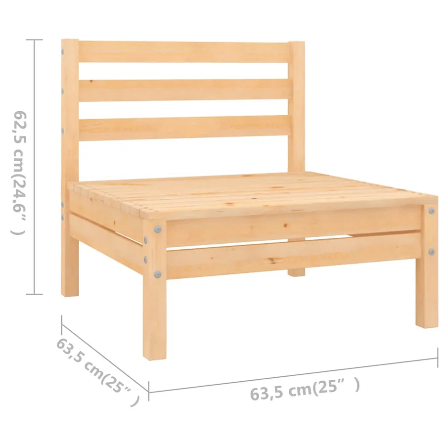 Salon de jardin 5 pcs Bois de pin massif - 6