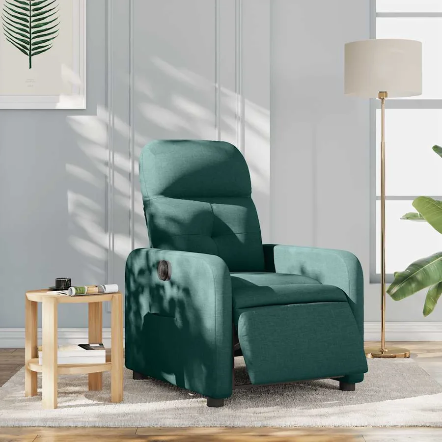 Fauteuil inclinable électrique Vert foncé Tissu - 16