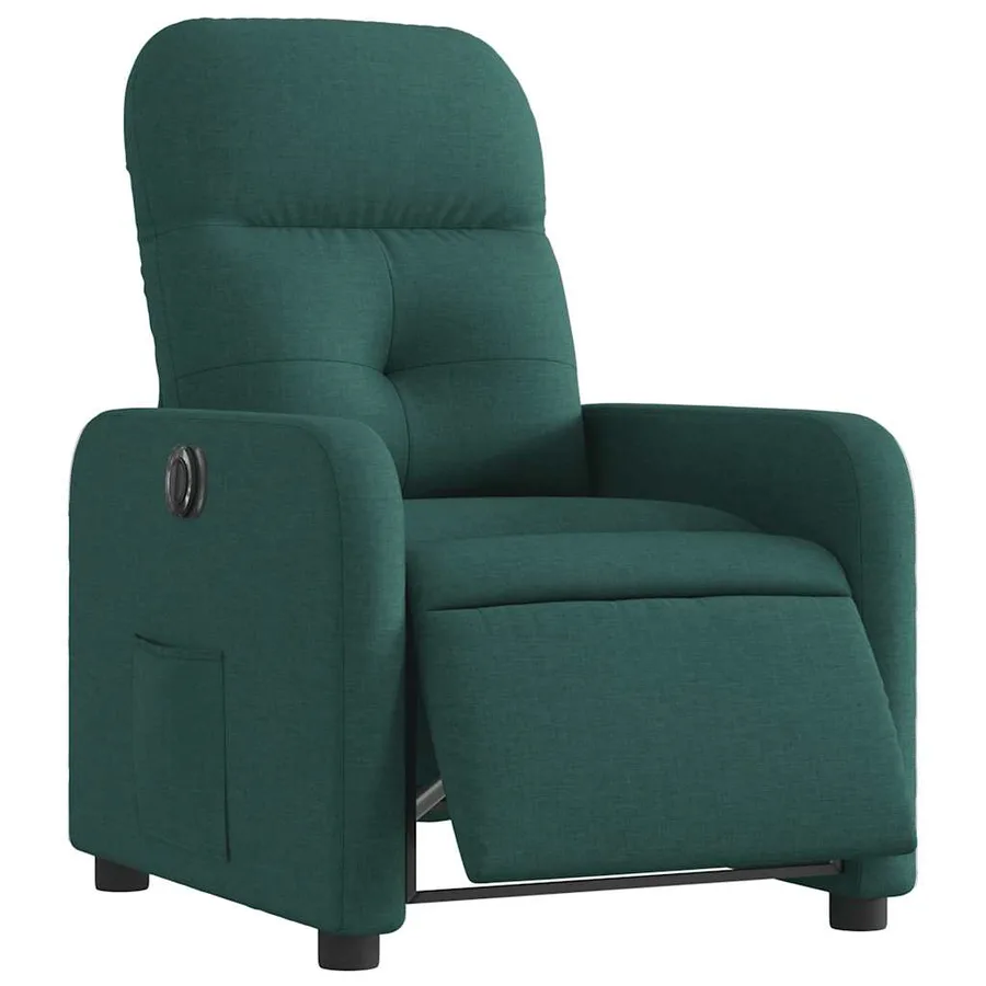 Fauteuil inclinable électrique Vert foncé Tissu - 3
