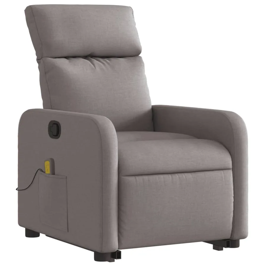 Fauteuil inclinable de massage Taupe Tissu - 4