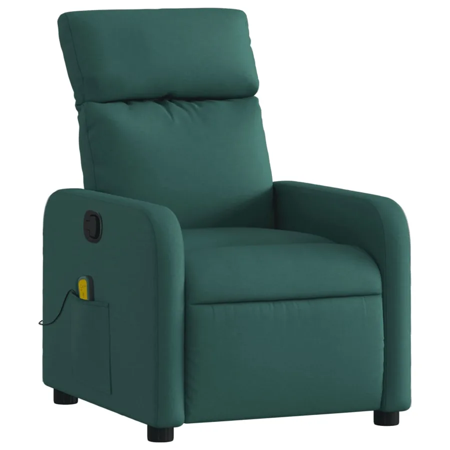 Fauteuil de massage inclinable Vert foncé Tissu - 3