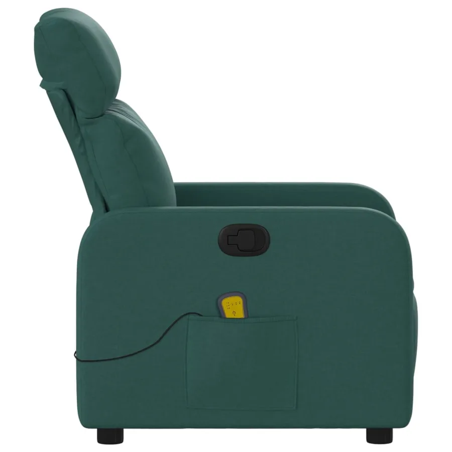Fauteuil de massage inclinable Vert foncé Tissu - 8