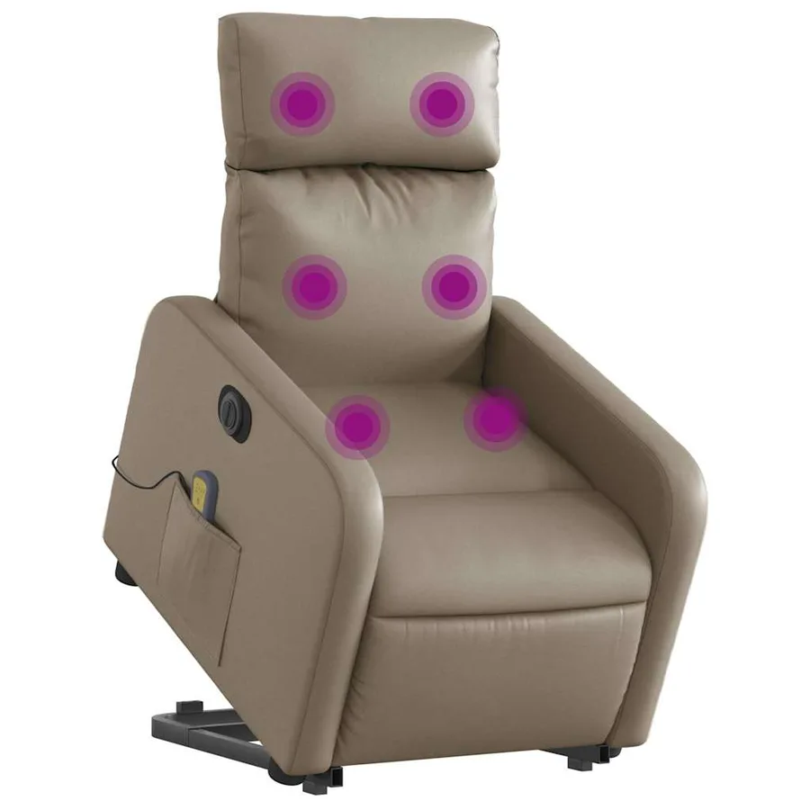 Fauteuil inclinable de massage électrique cappuccino similicuir - 3