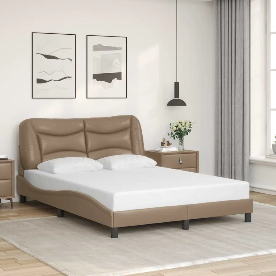 Cadre de lit sans matelas Hvar cappuccino 120x200 cm similicuir