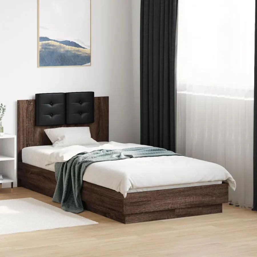 Cadre de lit sans matelas chêne marron 90x190 cm