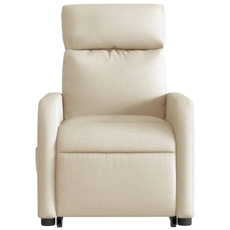 Fauteuil inclinable de massage électrique Crème Tissu - 9