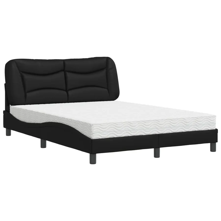 Lit avec matelas Hvar noir 120x200 cm similicuir - 2
