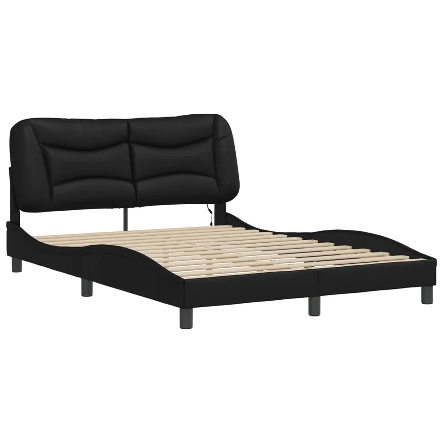 Cadre de lit avec LED sans matelas Hvar noir 120x200 cm - 3