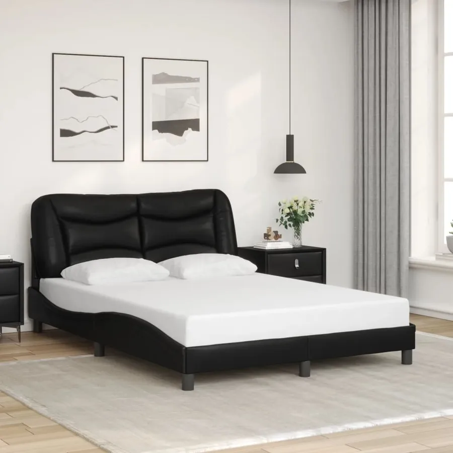 Cadre de lit avec LED sans matelas Hvar noir 120x200 cm - 4