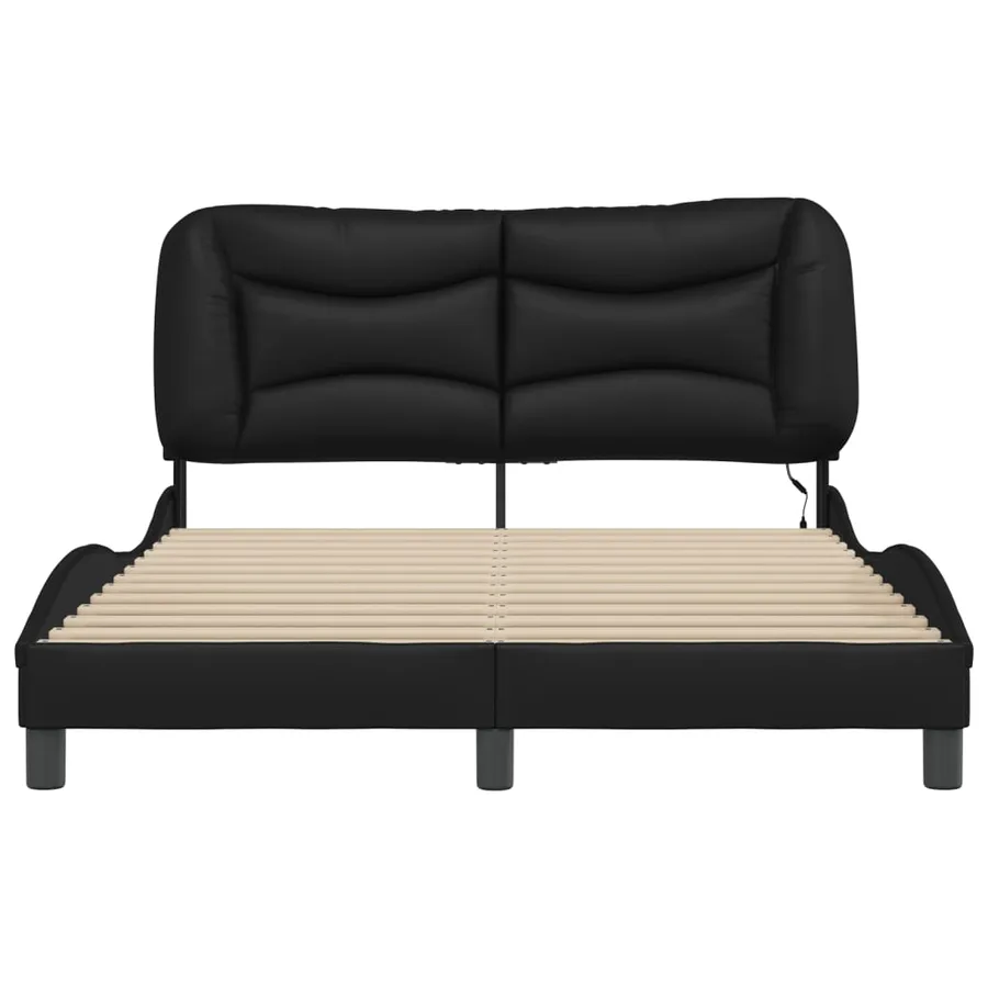 Cadre de lit avec LED sans matelas Hvar noir 120x200 cm - 6