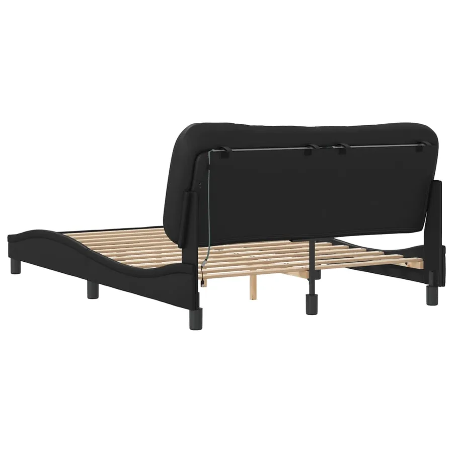 Cadre de lit avec LED sans matelas Hvar noir 120x200 cm - 9