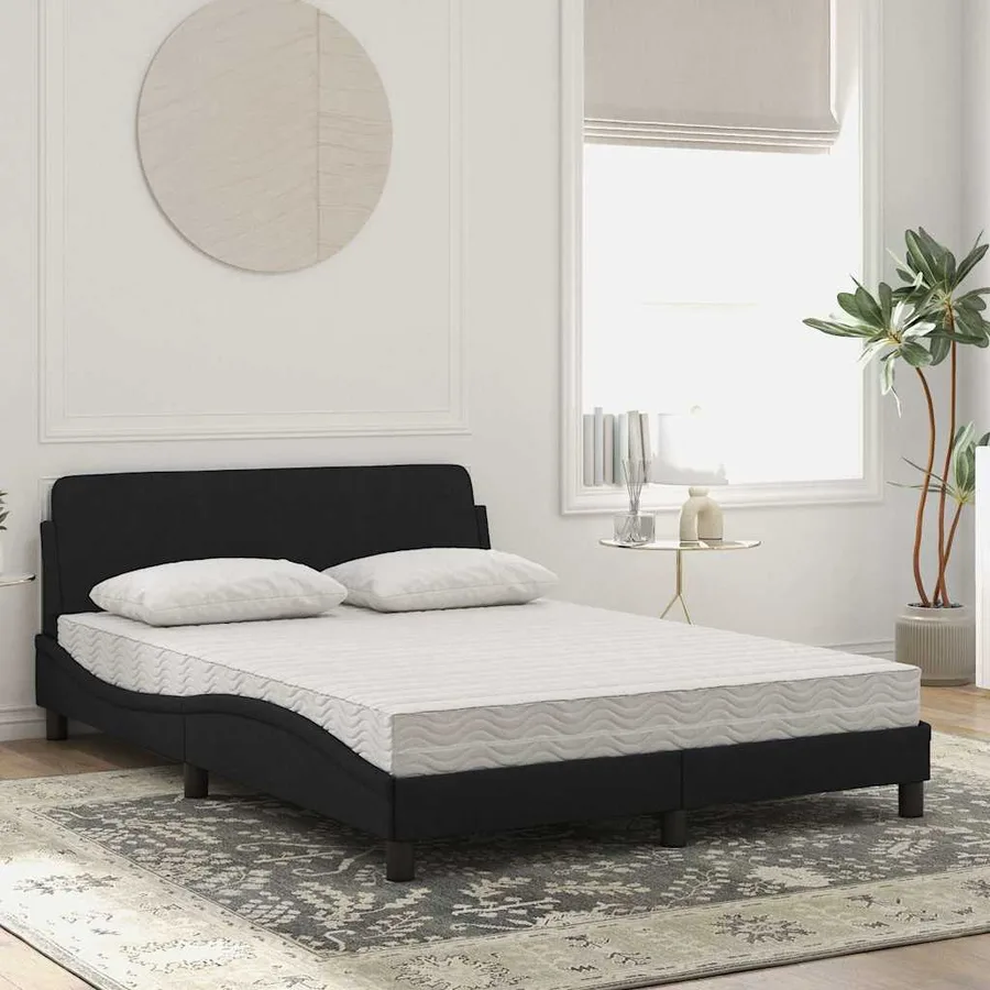 Lit avec matelas Dover noir 120x200 cm velours - 3