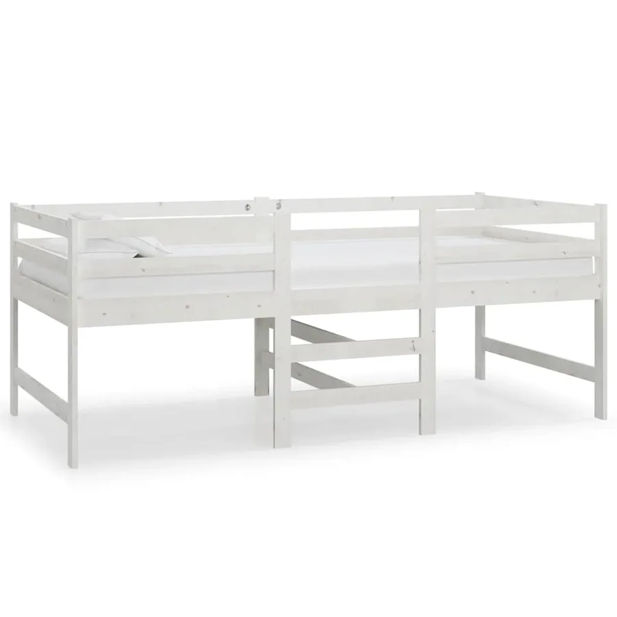 Cadre de lit sans matelas blanc 90x200 cm bois de pin massif - 2