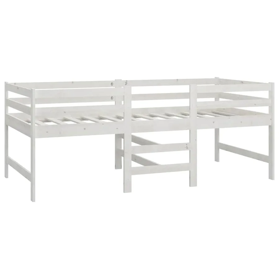 Cadre de lit sans matelas blanc 90x200 cm bois de pin massif - 3