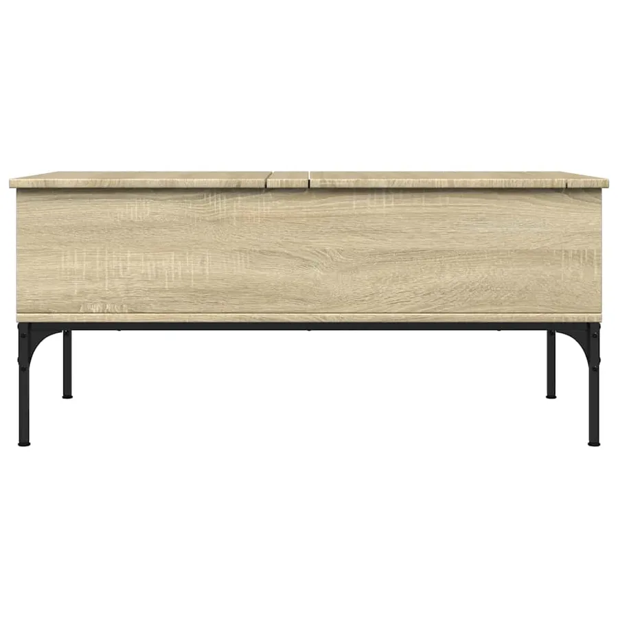 Table basse chêne sonoma 100x50x45cm bois d'ingénierie et métal - 5