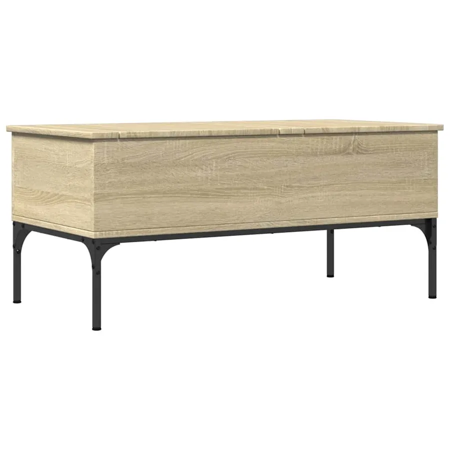 Table basse chêne sonoma 100x50x45cm bois d'ingénierie et métal - 7