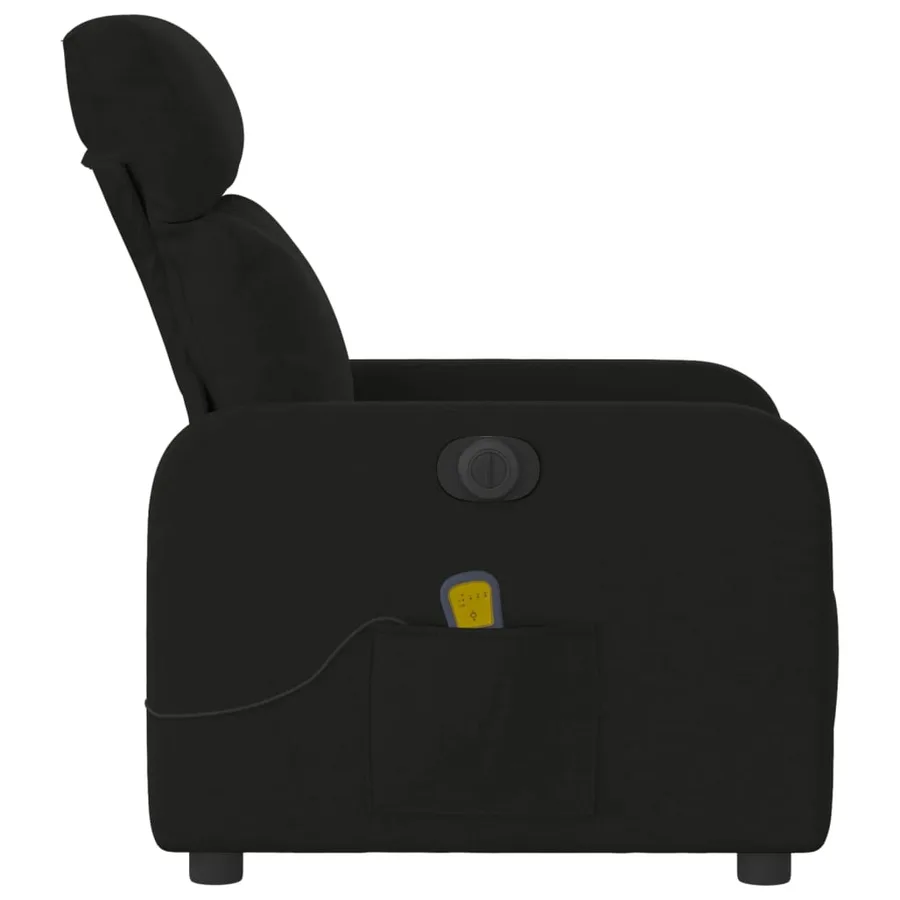 Fauteuil de massage inclinable électrique Noir Tissu - 10