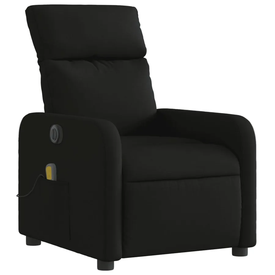 Fauteuil de massage inclinable électrique Noir Tissu - 4