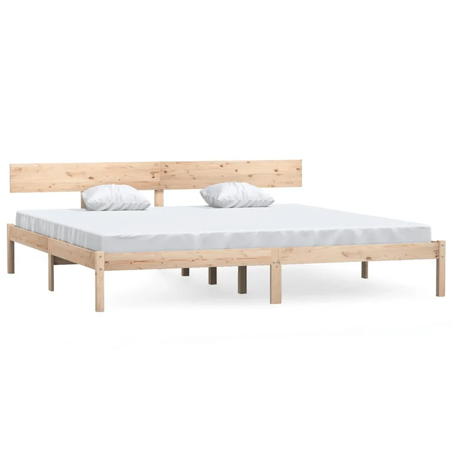 Cadre de lit sans matelas bois massif 200x200 cm - 2
