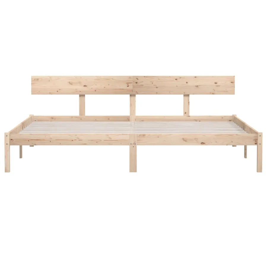 Cadre de lit sans matelas bois massif 200x200 cm - 4