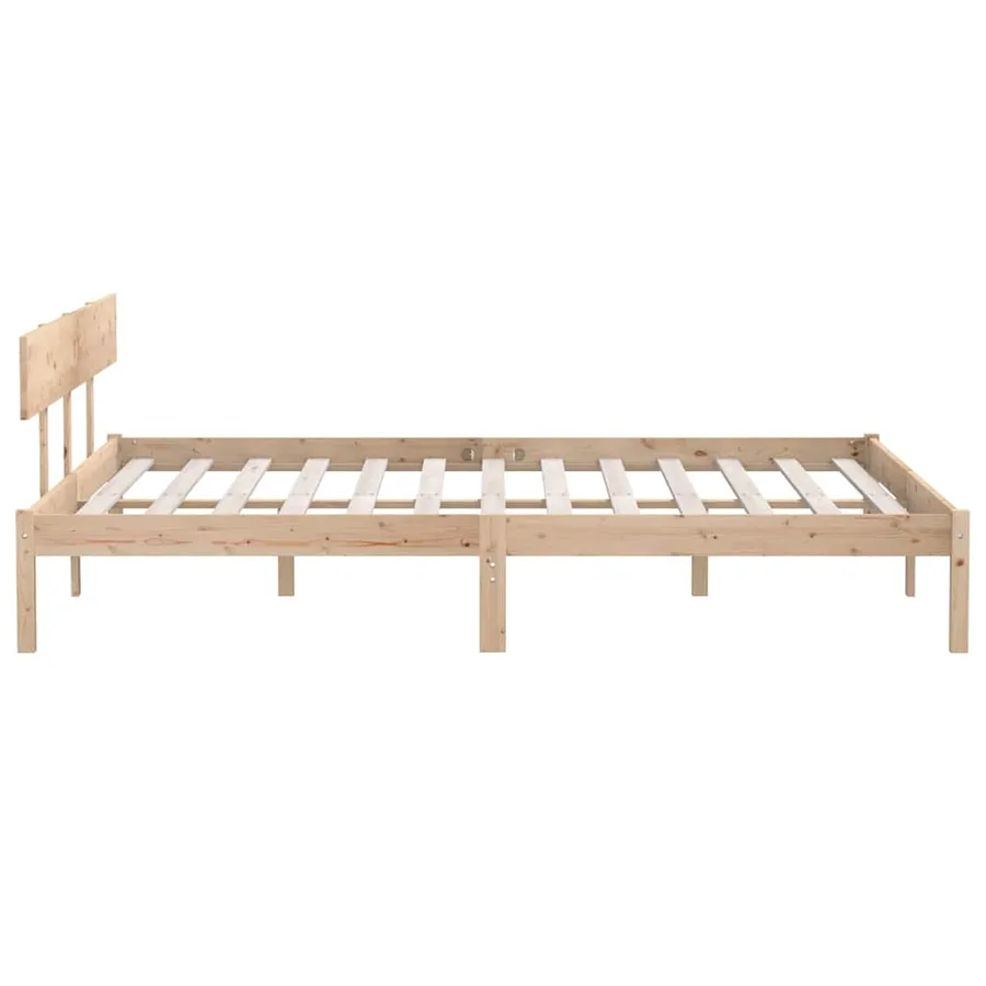 Cadre de lit sans matelas bois massif 200x200 cm - 5