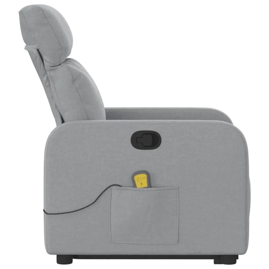 Fauteuil de massage inclinable Gris clair Tissu - 10
