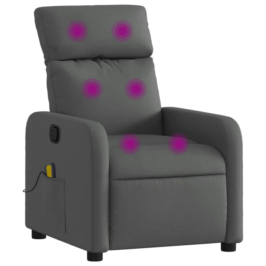 Fauteuil de massage inclinable Gris foncé Tissu - 2