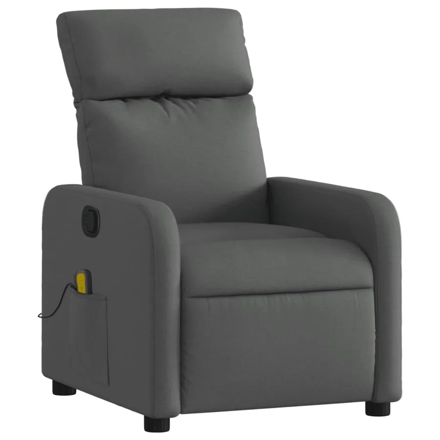 Fauteuil de massage inclinable Gris foncé Tissu - 3