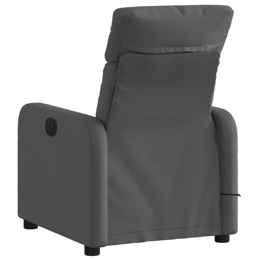 Fauteuil inclinable de massage en tissu gris foncé - 4