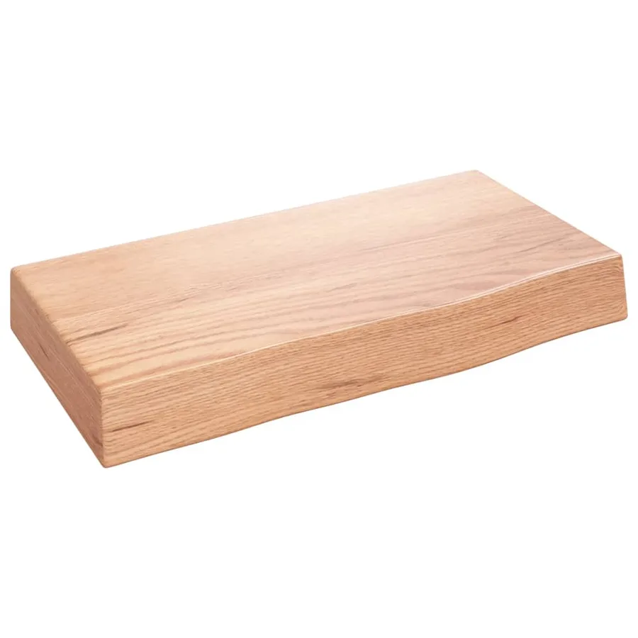 Étagère murale marron clair 40x20x6 cm bois chêne massif traité - 2