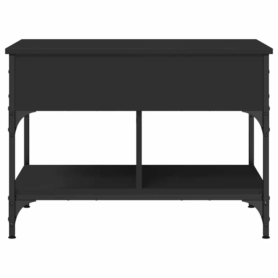 Table basse noir 70x50x50 cm bois d'ingénierie et métal - 5