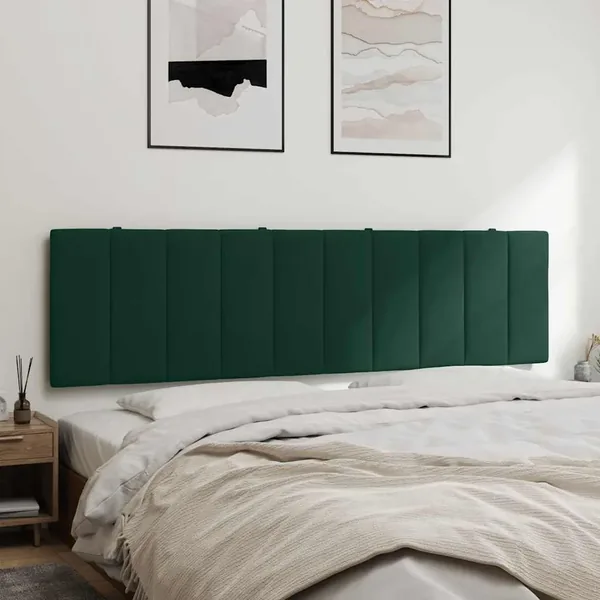 Coussin de tête de lit Hanko vert foncé 180 cm velours