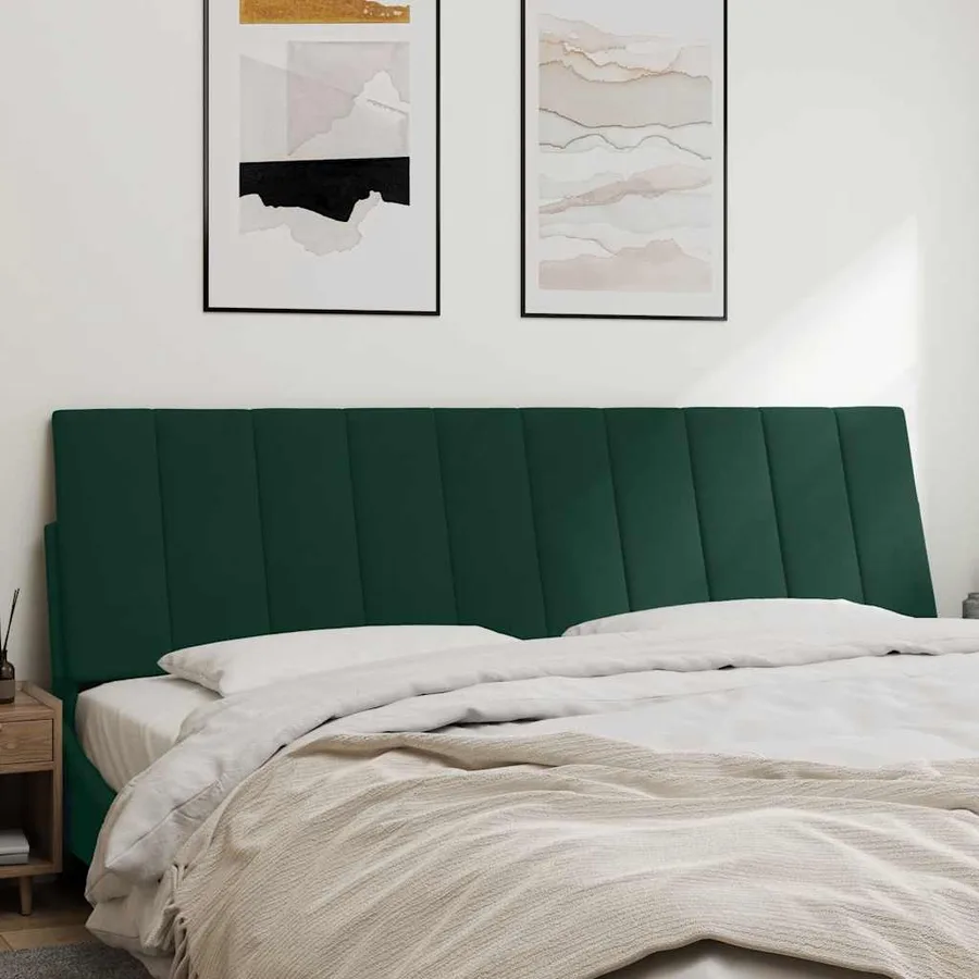 Coussin de tête de lit Hanko vert foncé 180 cm velours - 3