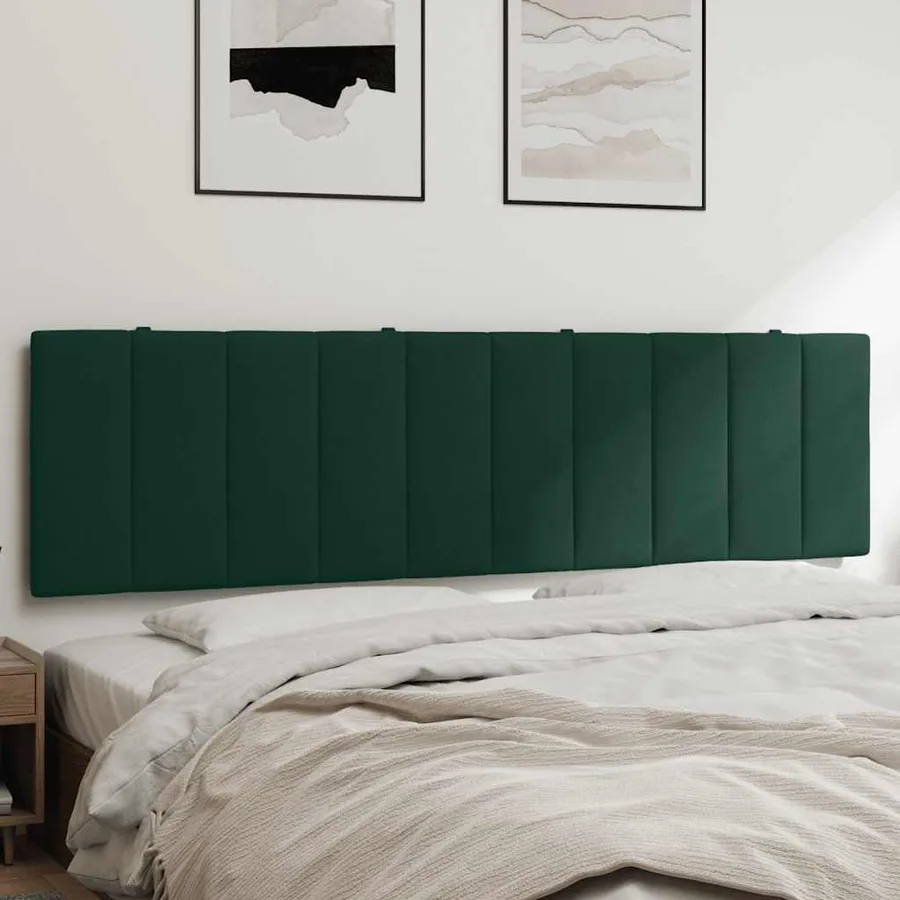 Coussin de tête de lit Hanko vert foncé 180 cm velours - 4