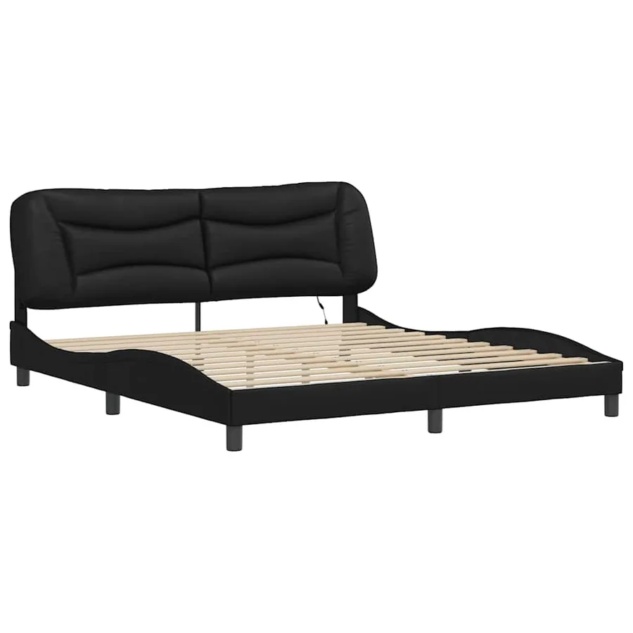 Cadre de lit avec LED sans matelas Hvar noir 180x200 cm - 3