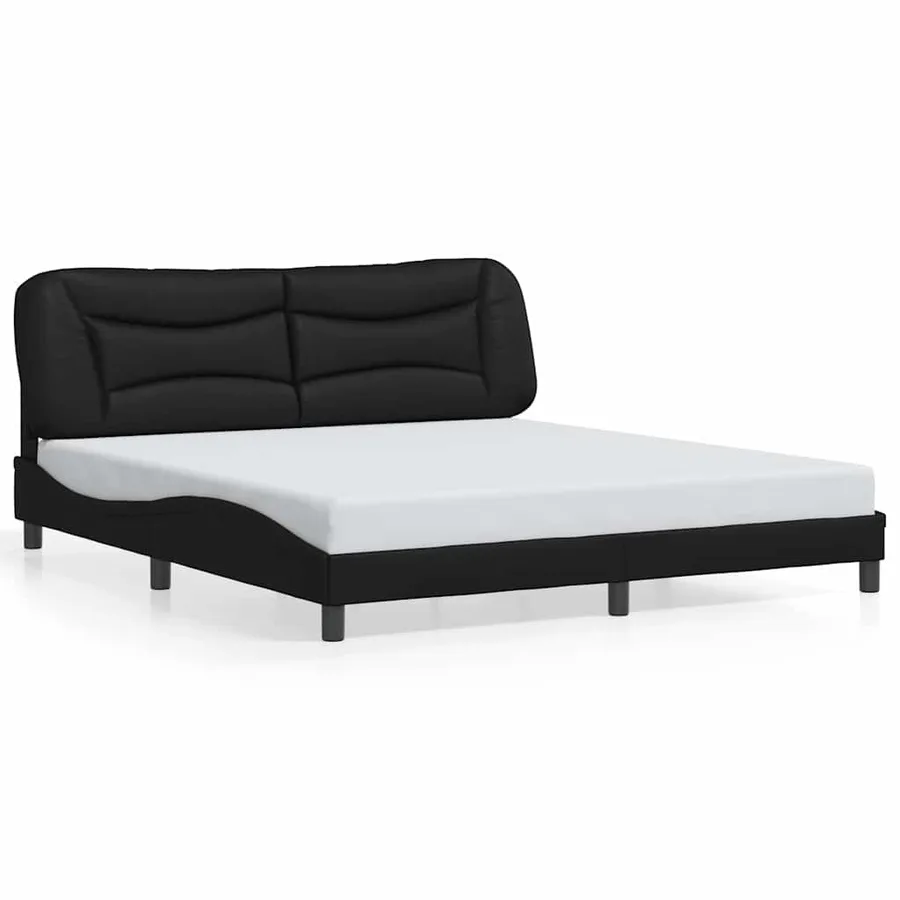 Cadre de lit avec LED sans matelas Hvar noir 180x200 cm - 5
