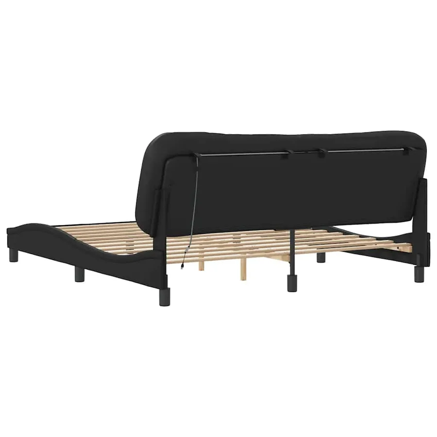 Cadre de lit avec LED sans matelas Hvar noir 180x200 cm - 9