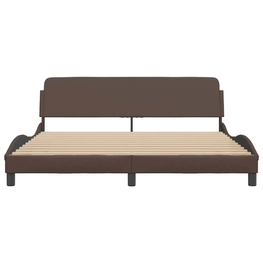 Cadre de lit Dover marron 180x200 cm similicuir - 4