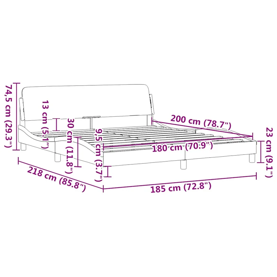 Cadre de lit Dover marron 180x200 cm similicuir - 9