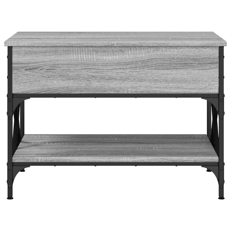 Table basse sonoma gris 70x50x50 cm bois d'ingénierie et métal - 5