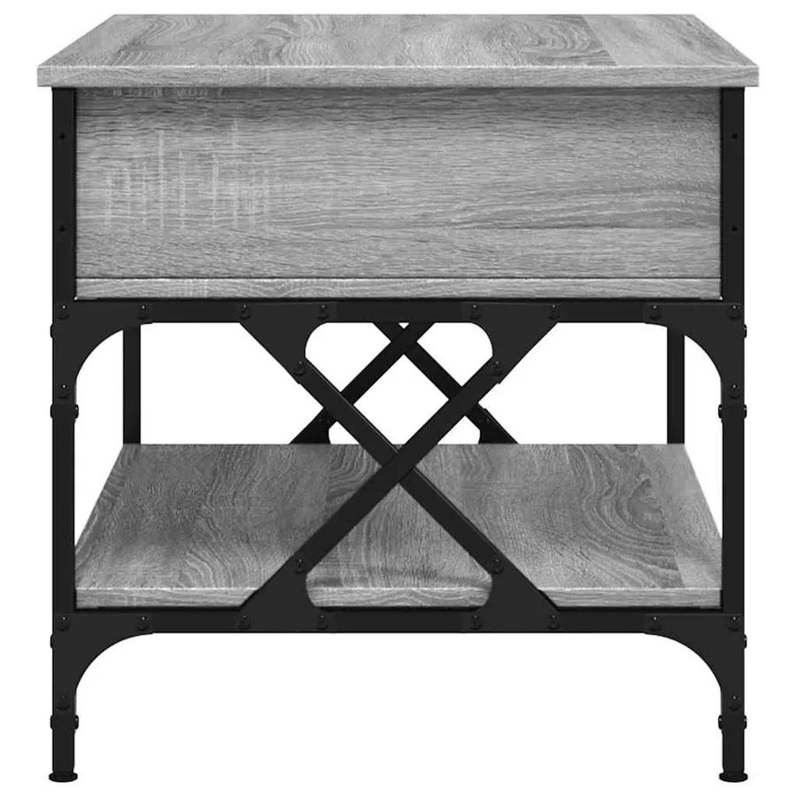 Table basse sonoma gris 70x50x50 cm bois d'ingénierie et métal - 6