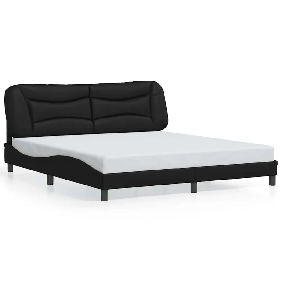 Cadre de lit sans matelas Hvar noir 180x200 cm similicuir - 2