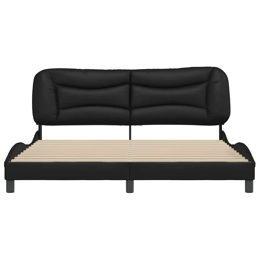 Cadre de lit sans matelas Hvar noir 180x200 cm similicuir - 4