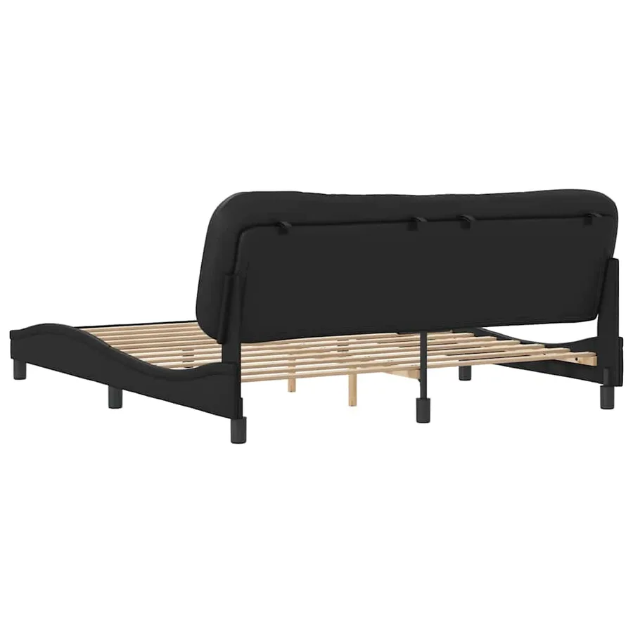 Cadre de lit sans matelas Hvar noir 180x200 cm similicuir - 6