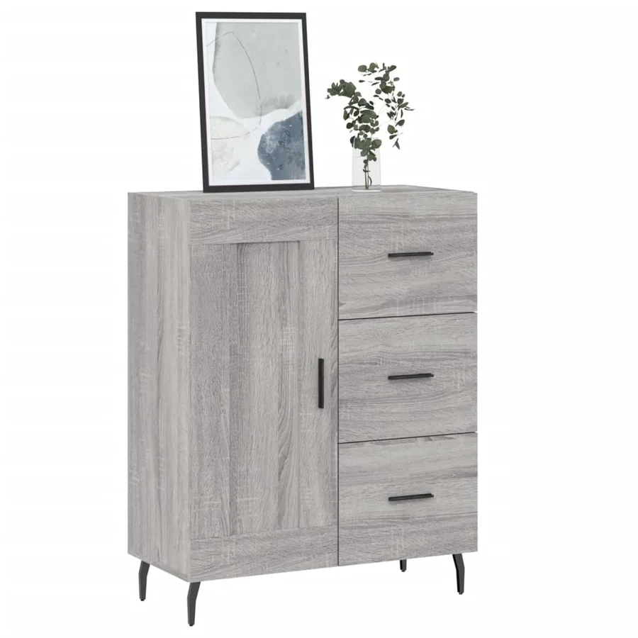 Buffet sonoma gris 69,5x34x90 cm bois d'ingénierie - 4