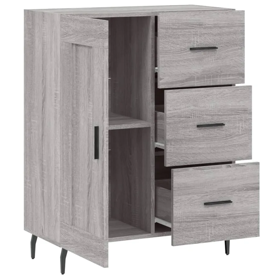 Buffet sonoma gris 69,5x34x90 cm bois d'ingénierie - 6