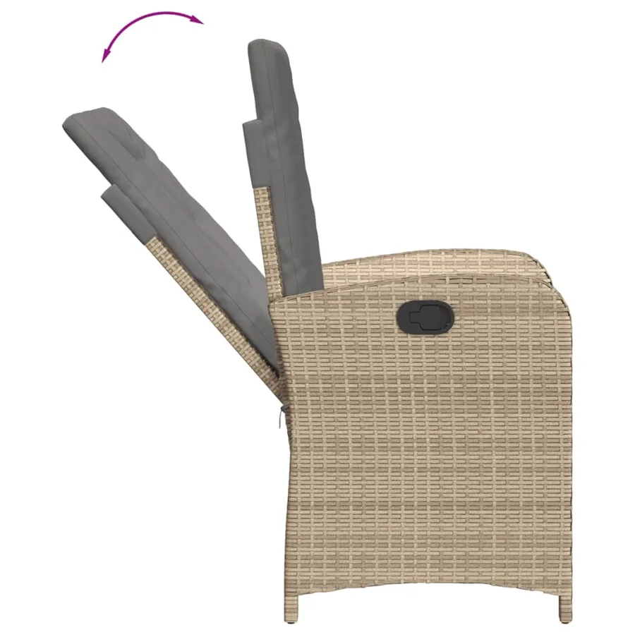 Ensemble à manger de jardin et coussins 3 pcs mélange beige - 5