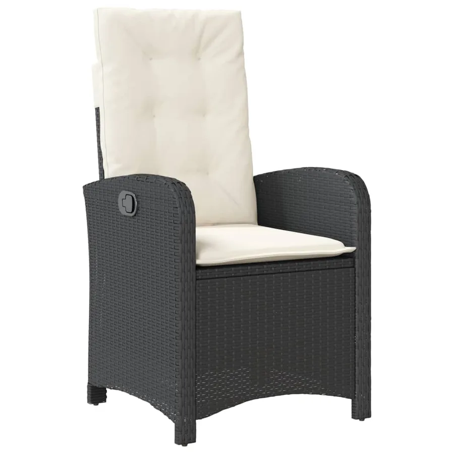 Ensemble à manger de jardin avec coussins 3 pcs Noir - 3